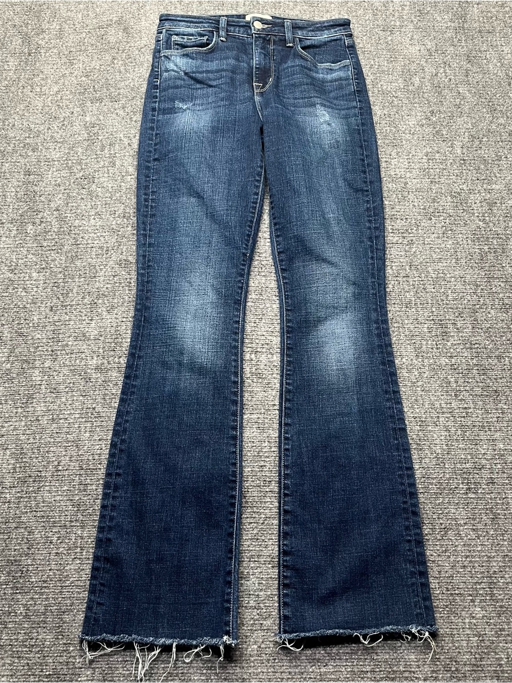 L'Agence Jeans Womens 27x32 Blue Ruth High Rise Straight in Atwood Raw Hem